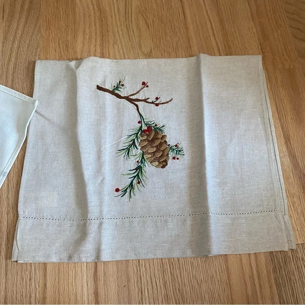 La Maisonnette Made in France 100% Cotton Napkins Bundle Lot of 5 + 1 Linen Deer